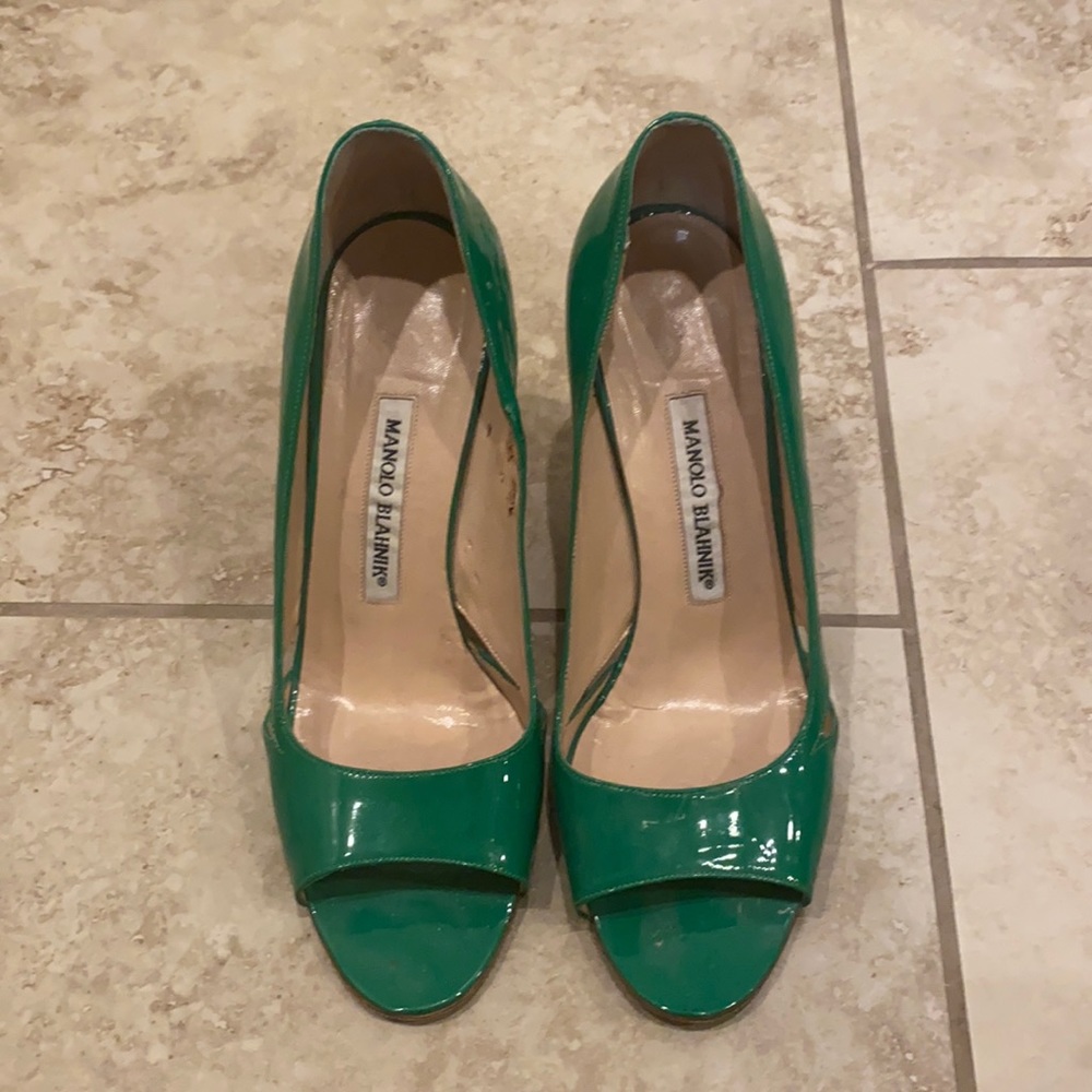 Preowned Manolo Blahnik Heels Green Size 38